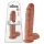King Cock 11 - tapadókorongos, herés dildó (28cm) - sötét natúr