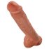 King Cock 11 - tapadókorongos, herés dildó (28cm) - sötét natúr