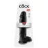 King Cock 11 - nagy tapadókorongos, herés dildó (28 cm, fekete)