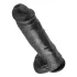 King Cock 11 - nagy tapadókorongos, herés dildó (28 cm, fekete)