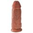 King Cock 9 Chubby - tapadókorongos, dildó (23cm) - sötét natúr