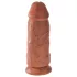 King Cock 9 Chubby - tapadókorongos vastag dildó (sötét natúr, 23 cm)
