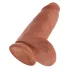 King Cock 9 Chubby - tapadókorongos vastag dildó (sötét natúr, 23 cm)