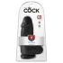 King Cock 9 Chubby - tapadókorongos, herés dildó (23 cm, fekete)