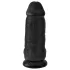 King Cock 9 Chubby - tapadókorongos, herés dildó (23 cm, fekete)