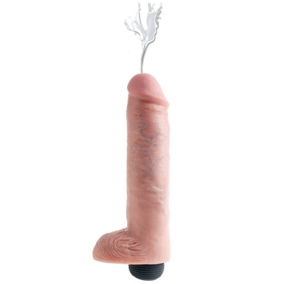 King Cock 10 - élethű spriccelő dildó (25cm) - natúr
