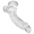 King Cock Clear 7,5 - tapadókorongos, herés dildó (19cm)