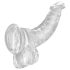 King Cock Clear 7,5 - tapadókorongos, herés dildó (19cm)