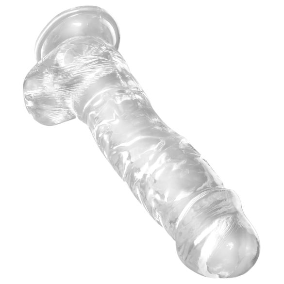 King Cock Clear 8 - tapadókorongos, herés dildó (20cm)
