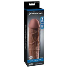   X-TENSION Mega 2 - élethű péniszköpeny (20,3cm) - sötét natúr