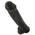King Cock 15 - tapadókorongos, herés dildó (38cm) - fekete