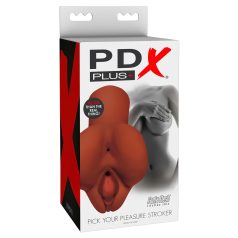 PDX Pick Your Pleasure - 2in1 élethű maszturbátor (barna) PDX Pick Your Pleasure - 2in1 élethű maszturbátor (barna)