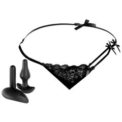   HOOKUP Bowtie Bikini - akkus vibrációs bugyi szett (fekete)