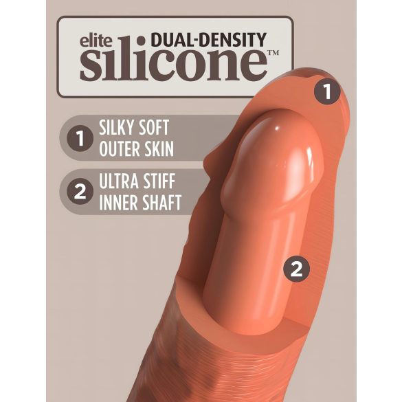 King Cock Elite 6 - tapadókorongos, élethű dildó (15cm) - sötét