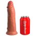 King Cock Elite 8 - tapadókorongos dildó (20cm) - sötét natúr