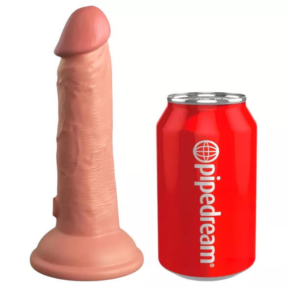 King Cock Elite 6 - élethű vibrátor 15 cm (sötét natúr)