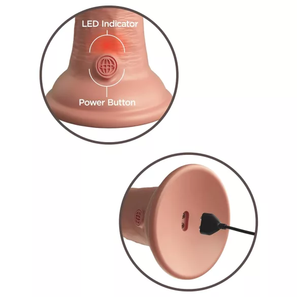 King Cock Elite 6 - élethű vibrátor 15 cm (sötét natúr)