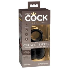 King Cock Crown Jewels - rezgő péniszgyűrű (fekete) King Cock Crown Jewels - rezgő péniszgyűrű (fekete)