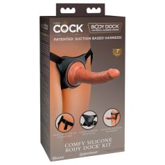 King Cock Elite Comfy - felcsatolható dildó hámmal (sötét natúr)   King Cock Elite Comfy - felcsatolható dildó hámmal (sötét natúr)