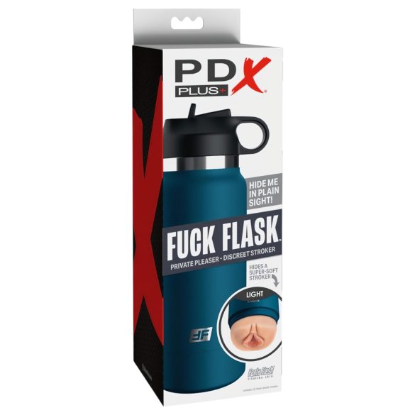 Fuck Flask Private Pleaser - művagina kulacsban (kék-natúr)