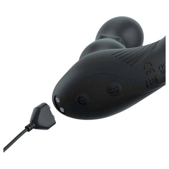 Anal Fantasy Ass-Gasm - forgó fejes anál vibrátor péniszgyűrűvel (fekete)