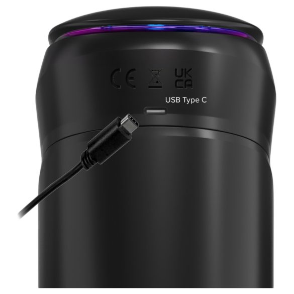 PDX Elite Moto-Bator Pro - gyöngyös, melegítős lökő maszturbátor (fekete)