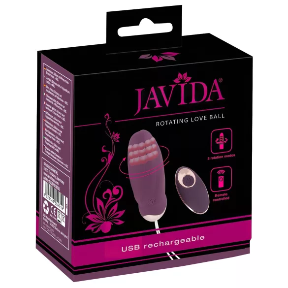Javida - hordható rádiós, forgó gyöngyös vibrotojás (lila)
