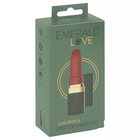 Emerald Love - akkus, vízálló rúzs vibrátor (piros)