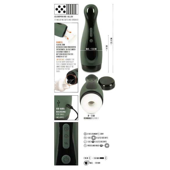 Rebel 2 Function - akkus, szívó-rezgő maszturbátor