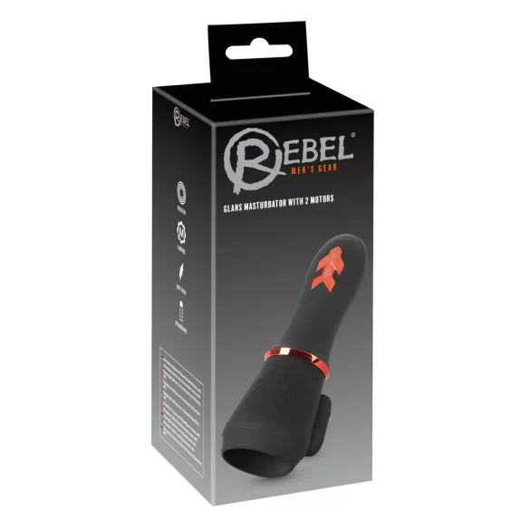 Rebel - akkus, 2 motoros makkvibrátor (fekete)