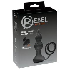 Rebel 2in1 - akkus, rádiós anál vibrátor péniszgyűrűvel (fekete)   Rebel 2in1 - akkus, rádiós anál vibrátor péniszgyűrűvel (fekete)
