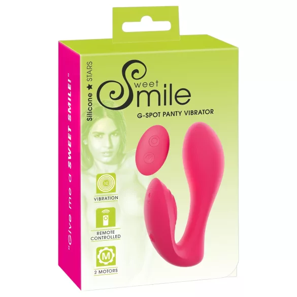 SMILE Panty - hordható akkus, rádiós 2in1 vibrátor (pink)