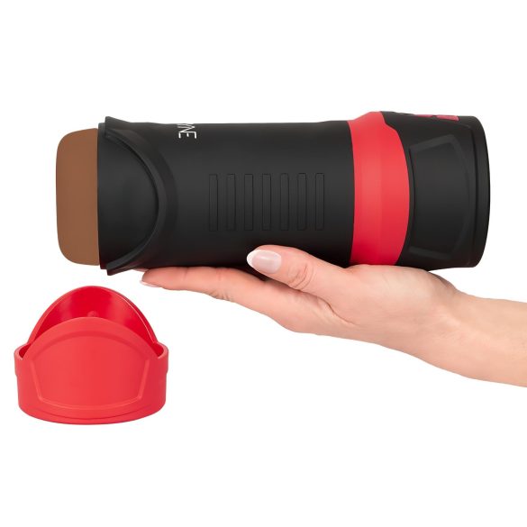 WYNE 04 - akkus, rezgő-szívó maszturbátor (barna)