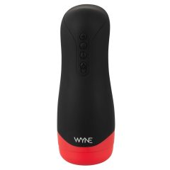   WYNE 01 - akkus, rezgő-szívó, melegítős maszturbátor (fekete)
