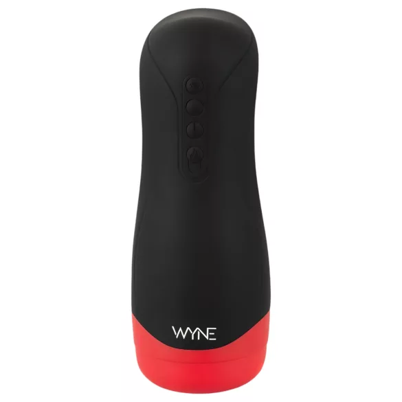WYNE 01 - akkus, rezgő-szívó, melegítő maszturbátor (fekete)