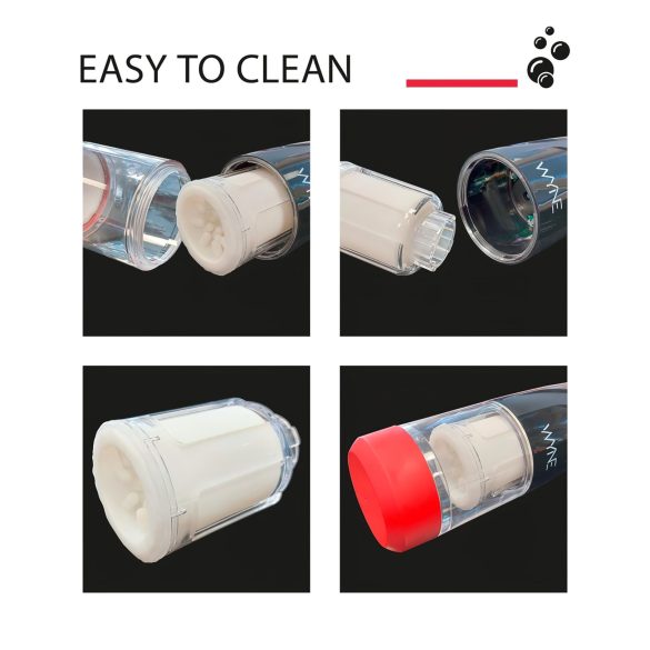 WYNE 05 - akkus, forgó maszturbátor (fekete-fehér)