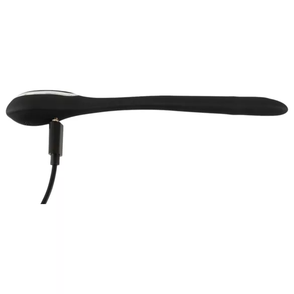 Penis Plug Dilator - akkus, vibrációs dilátor (1cm) - fekete