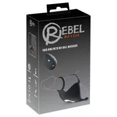 Rebel - akkus, péniszgyűrű és here vibrátor (fekete)