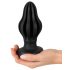 ANOS - bordázott puha anál plug - 7cm (fekete)
