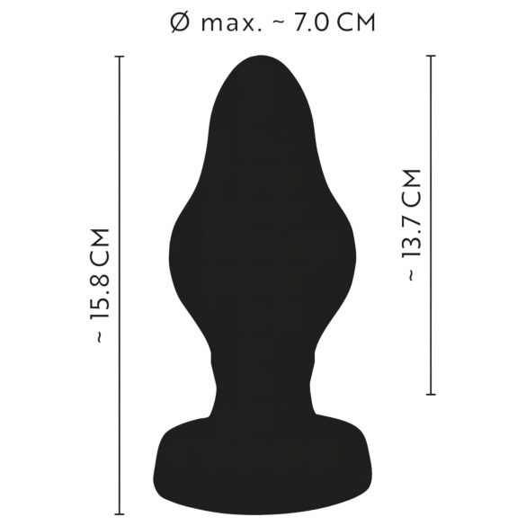 ANOS - bordázott puha butt plug - 7cm (fekete)