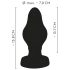 ANOS - bordázott puha anál plug - 7cm (fekete)