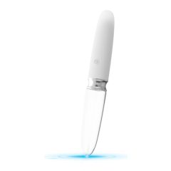   Liaison - akkus, szilikon-üveg LED vibrátor (áttetsző-fehér)