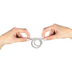   You2Toys - fém hatású tripla szilikon pénisz- és heregyűrű (ezüst)