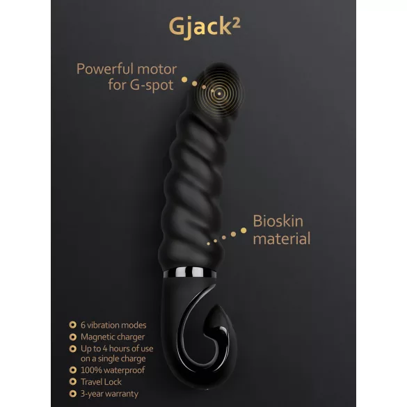 G-Vibe G-jack 2- akkus, vízálló szilikon vibrátor (fekete)