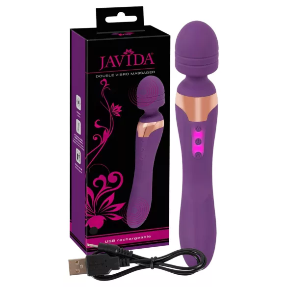 Javida Double - masszírozó wand vibrátor (lila)