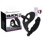   Black Velvet - péniszes análvibrátor pénisz- és heregyűrűvel (fekete)