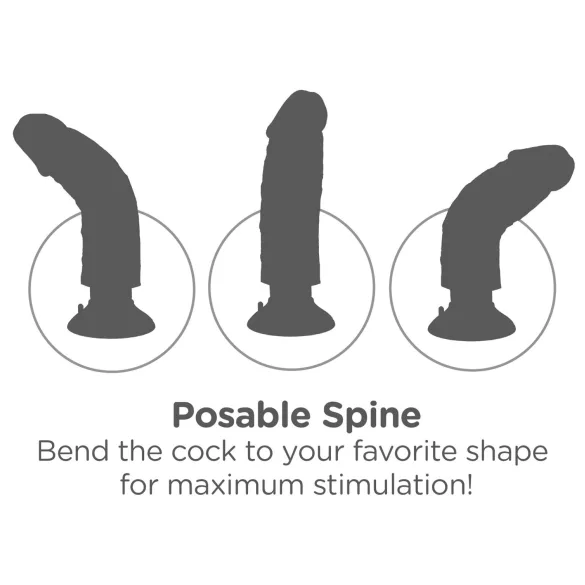 King Cock 7 tapadókorongos vibrátor (18 cm, natúr)
