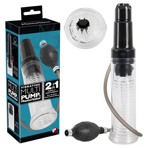You2Toys - 2in1 - péniszpumpa és maszturbátor egyben (átlátszó)