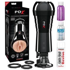 PDX Cock Compressor - szívó, vibráló punci maszturbátor (fekete)   PDX Cock Compressor - szívó, vibráló punci maszturbátor (fekete)