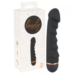 You2Toys - Bendy Ripple - bordázott vibrátor (fekete)